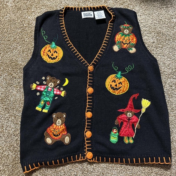 American Vintage Sweaters - American Vintage Black and Orange Halloween Cardigan